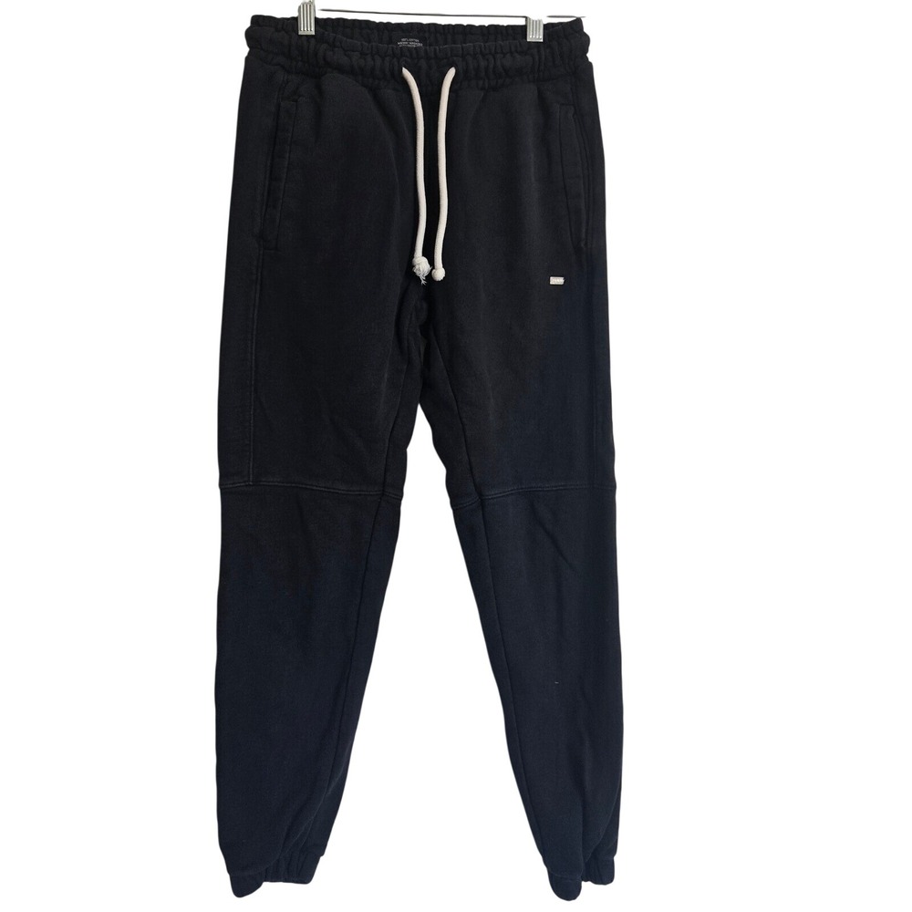 YoungLA Women's Small Black Cotton Joggers with‎ Drawstring Waist & Tapered Fit